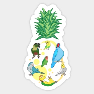 Pineapple Parrots Pattern Sticker